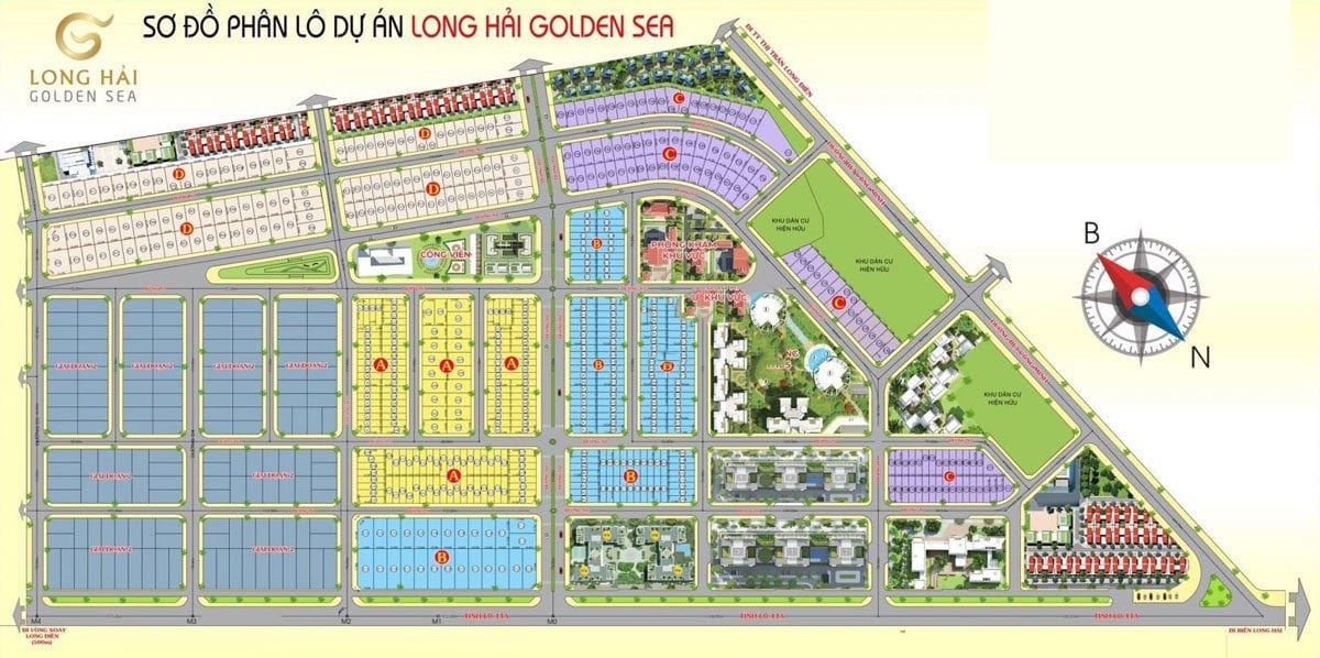 Mặt bằng Đất nền Golden Sea Long Hải